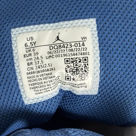 Nike Air Jordan 1 Mid True Blue Grey White Shoes DQ8423-014 size 6.5Y, Women's 8 - Picture 15 of 16